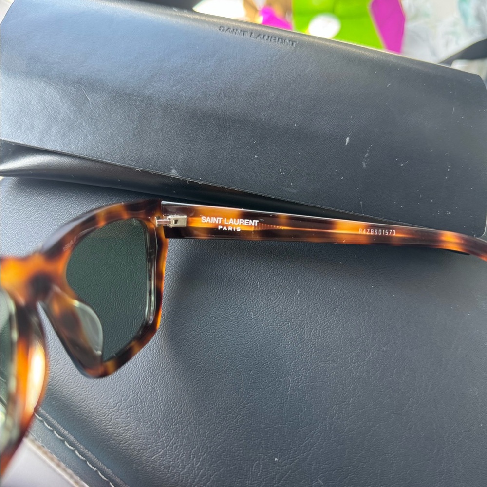 Saint Laurent Mica Tortoise Shell Cat-Eye Sunglasses - Picture 8 of 9